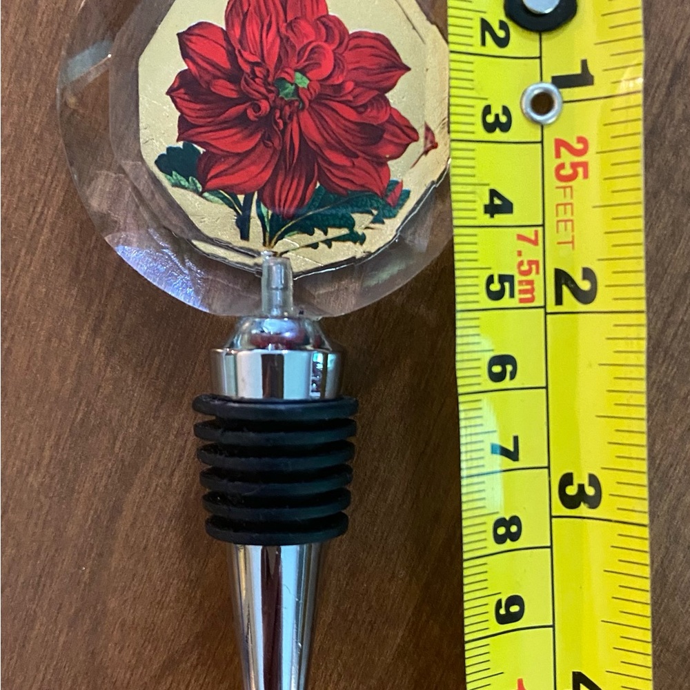 Red flower wine bottle stopper NWOT - Picture 6 of 6